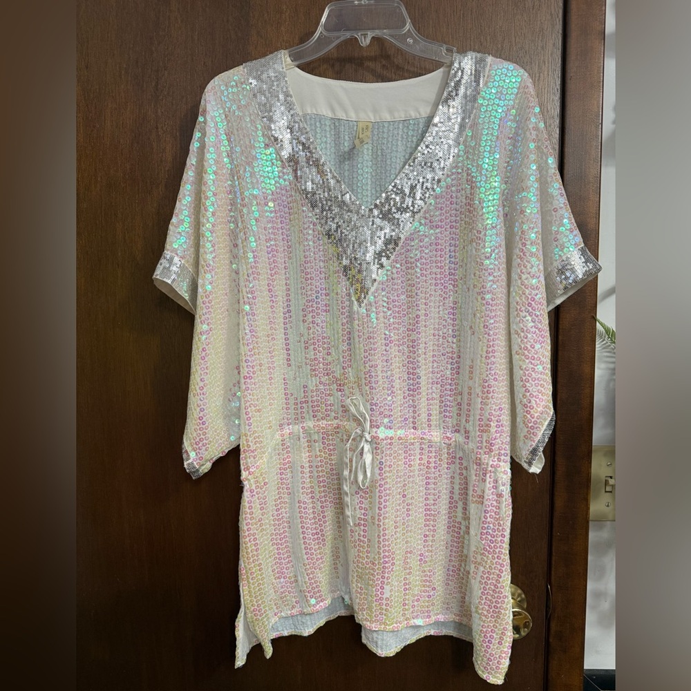 Victoria Secret Sequin V-Neck Cover Up XS/S OVERSIZED